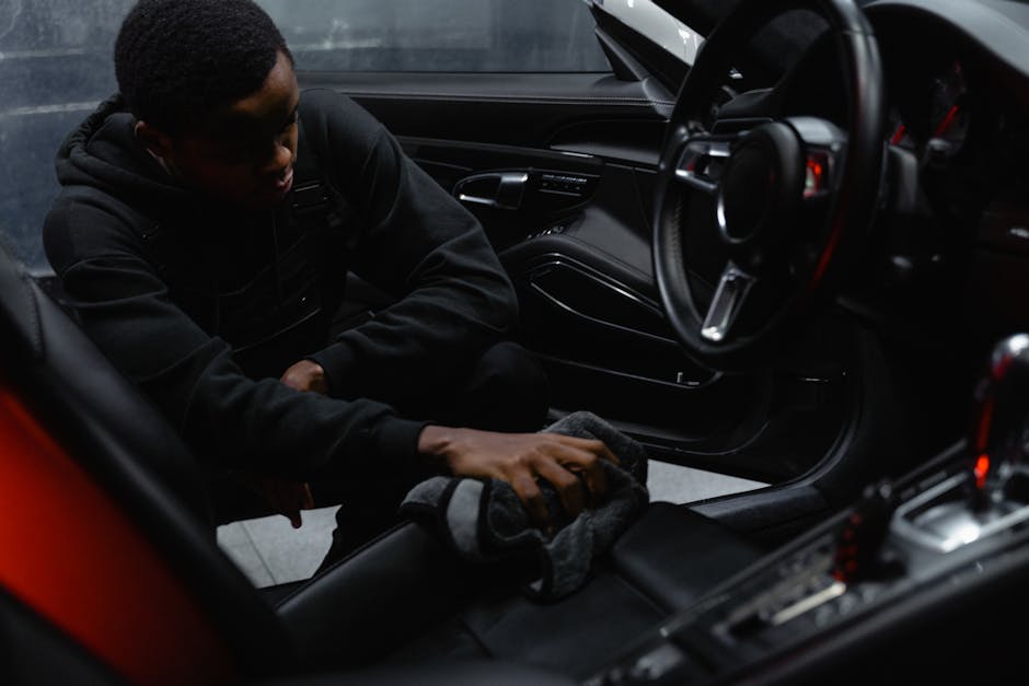 Meticulous hand car wash interior cleaning